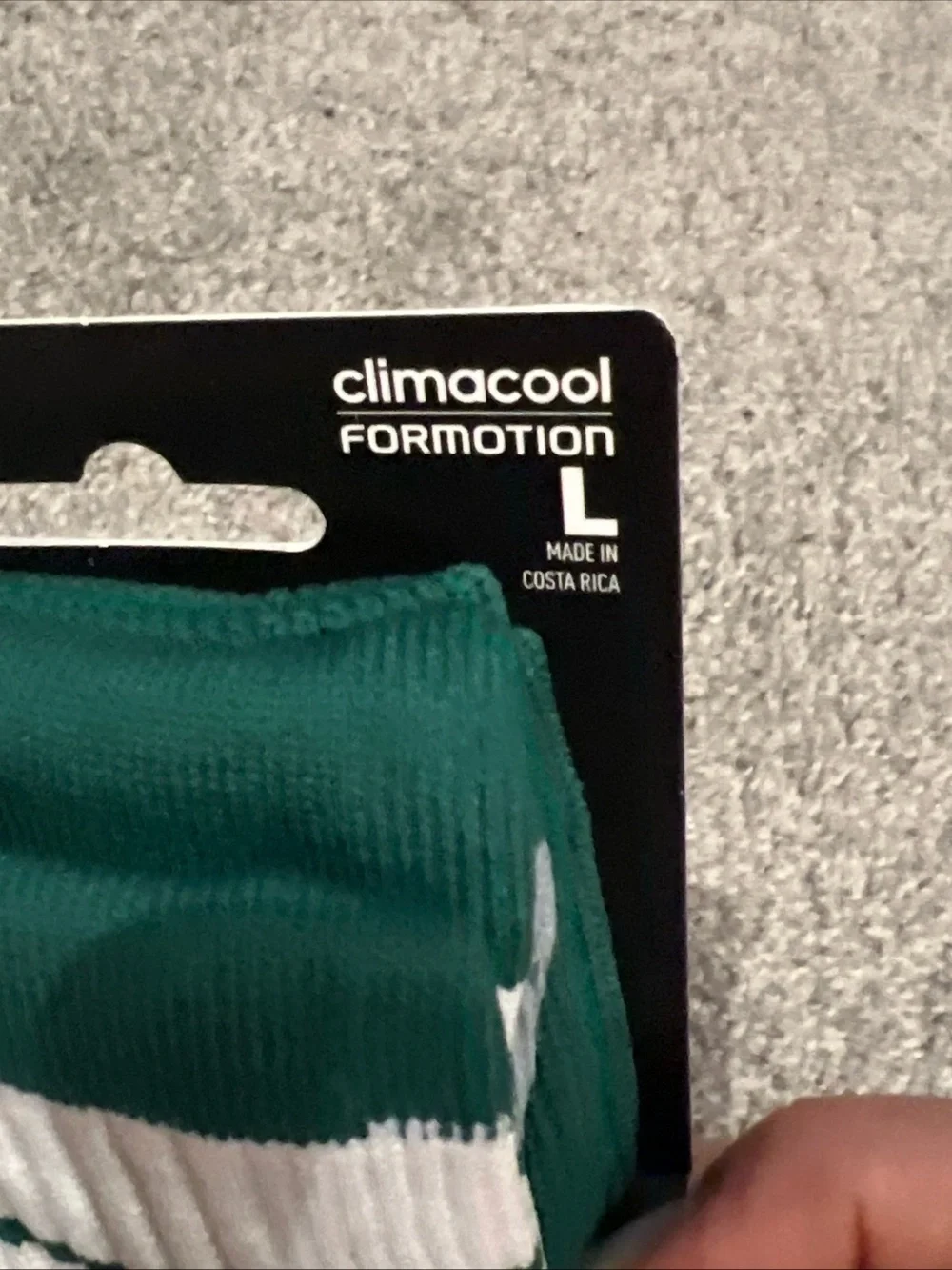adidas Green & White Striped Soccer Crew Socks
